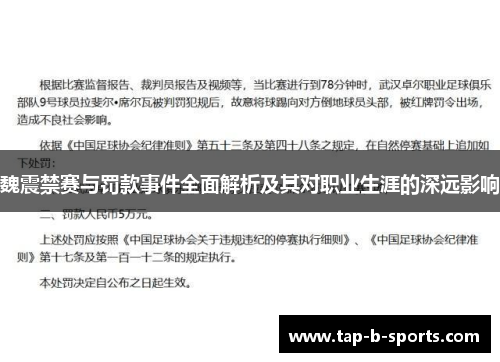 魏震禁赛与罚款事件全面解析及其对职业生涯的深远影响