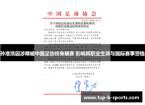 孙准浩因涉赌被中国足协终身禁赛 影响其职业生涯与国际赛事资格 孙准浩因涉赌被中国足协终身禁赛 影响其职业生涯与国际赛事资格